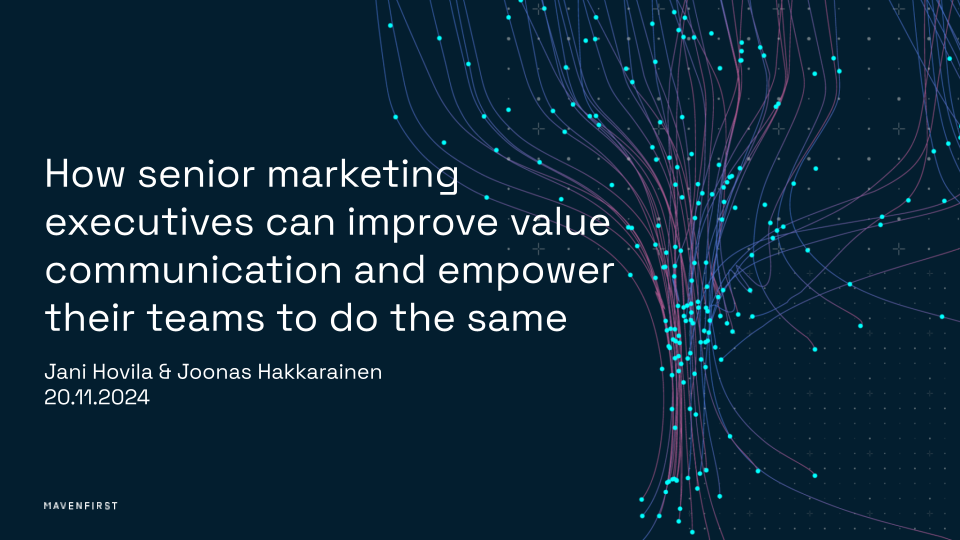 How Senior Marketing Executives Can Improve Value Communication